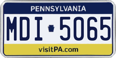 PA license plate MDI5065