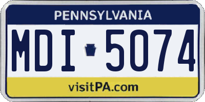 PA license plate MDI5074