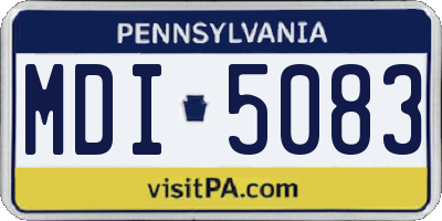 PA license plate MDI5083