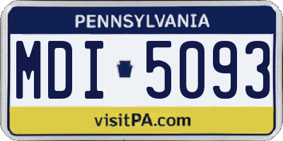PA license plate MDI5093