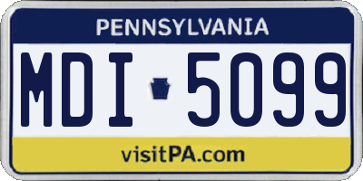 PA license plate MDI5099