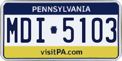 PA license plate MDI5103