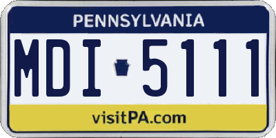 PA license plate MDI5111