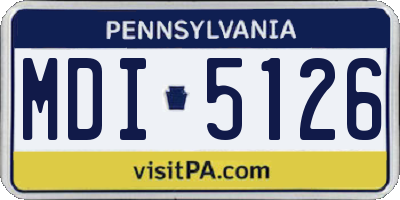PA license plate MDI5126