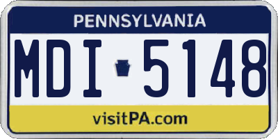 PA license plate MDI5148