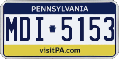 PA license plate MDI5153