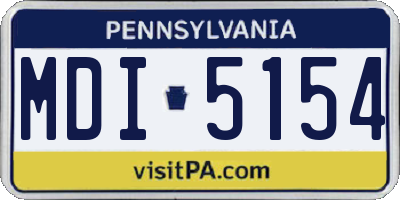 PA license plate MDI5154