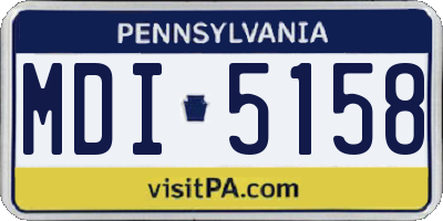 PA license plate MDI5158