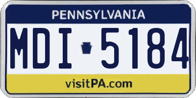 PA license plate MDI5184