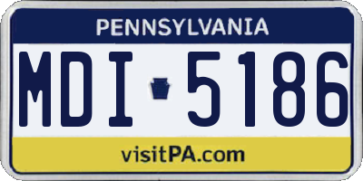 PA license plate MDI5186