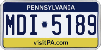 PA license plate MDI5189