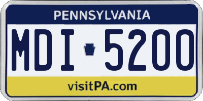 PA license plate MDI5200