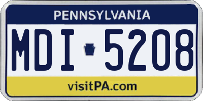 PA license plate MDI5208