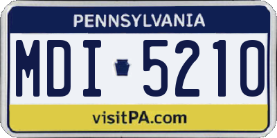PA license plate MDI5210