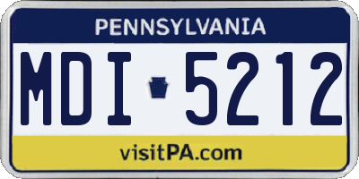 PA license plate MDI5212