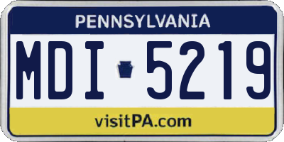 PA license plate MDI5219
