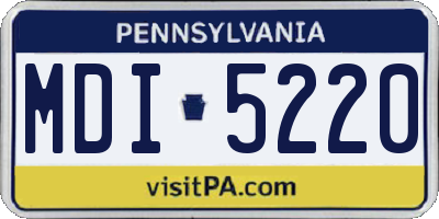 PA license plate MDI5220