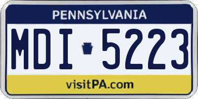PA license plate MDI5223