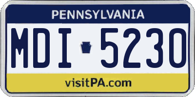 PA license plate MDI5230