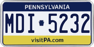 PA license plate MDI5232