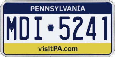 PA license plate MDI5241