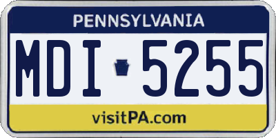 PA license plate MDI5255