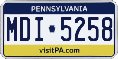PA license plate MDI5258