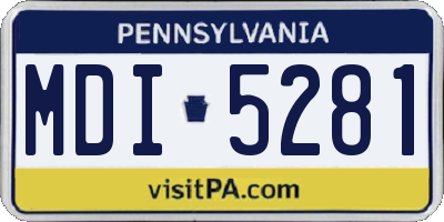 PA license plate MDI5281