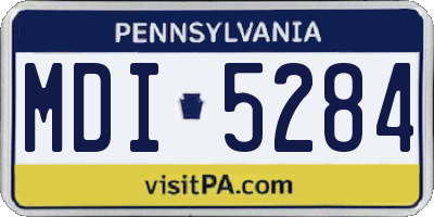 PA license plate MDI5284