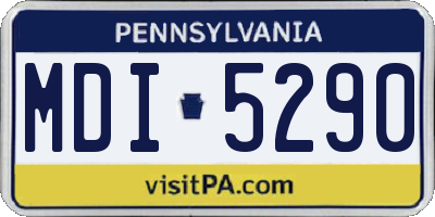 PA license plate MDI5290
