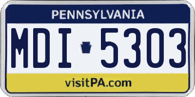 PA license plate MDI5303