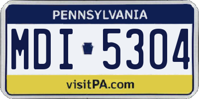 PA license plate MDI5304