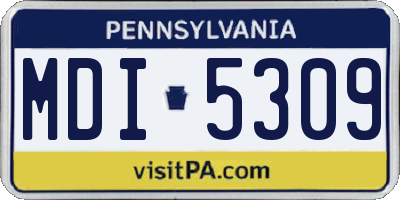 PA license plate MDI5309