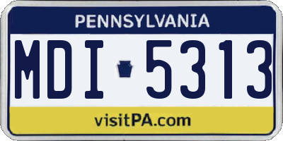PA license plate MDI5313