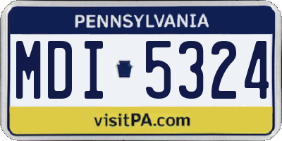 PA license plate MDI5324