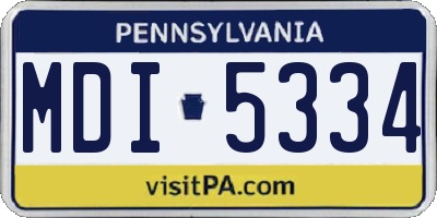 PA license plate MDI5334