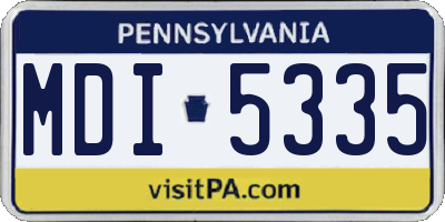 PA license plate MDI5335