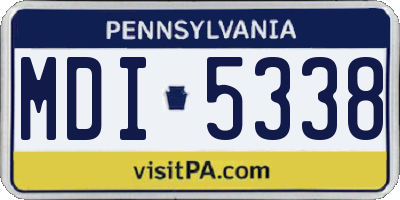 PA license plate MDI5338