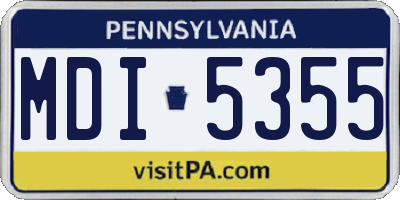 PA license plate MDI5355