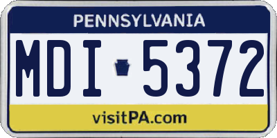 PA license plate MDI5372