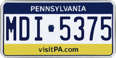 PA license plate MDI5375