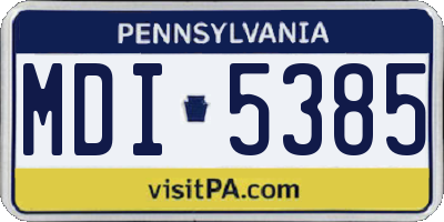 PA license plate MDI5385