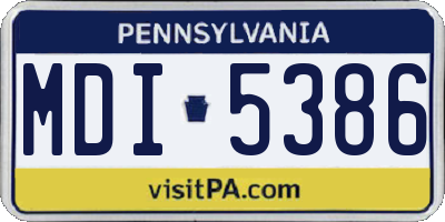 PA license plate MDI5386