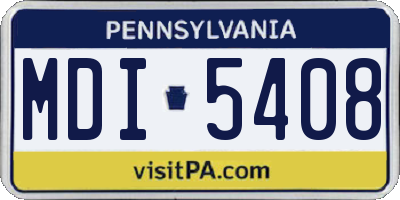 PA license plate MDI5408