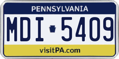 PA license plate MDI5409