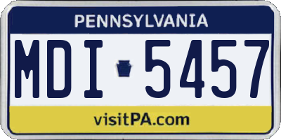 PA license plate MDI5457