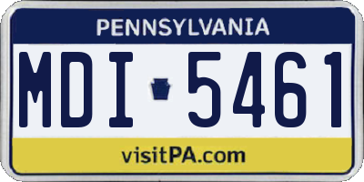 PA license plate MDI5461