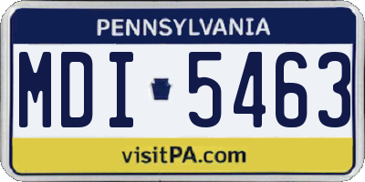 PA license plate MDI5463