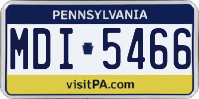 PA license plate MDI5466