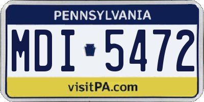 PA license plate MDI5472
